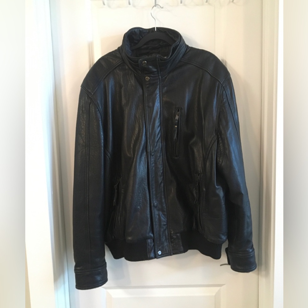 Men’s Leather Jacket Black Sz.XXL - Picture 1 of 12